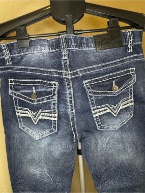 True Luck Men's Denim Jeans with Contrast Stitching